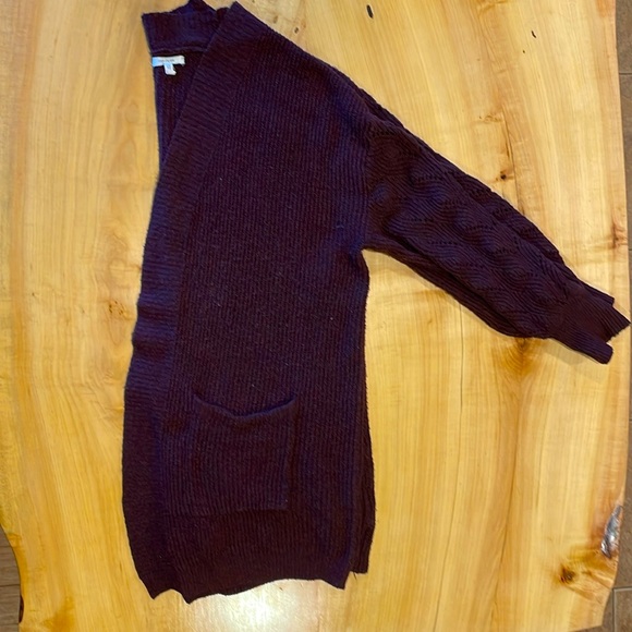Maurices brown with red undertone knit cardigan sweater. - Picture 2 of 3